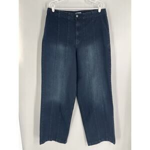 SOFIA JEANS women Diana palazzo dark blue super highrise jeans size 18 wide leg